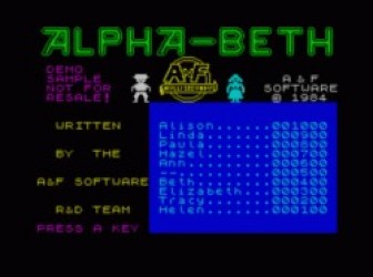 Alpha-Beth (1985)(A & F Software) Rom